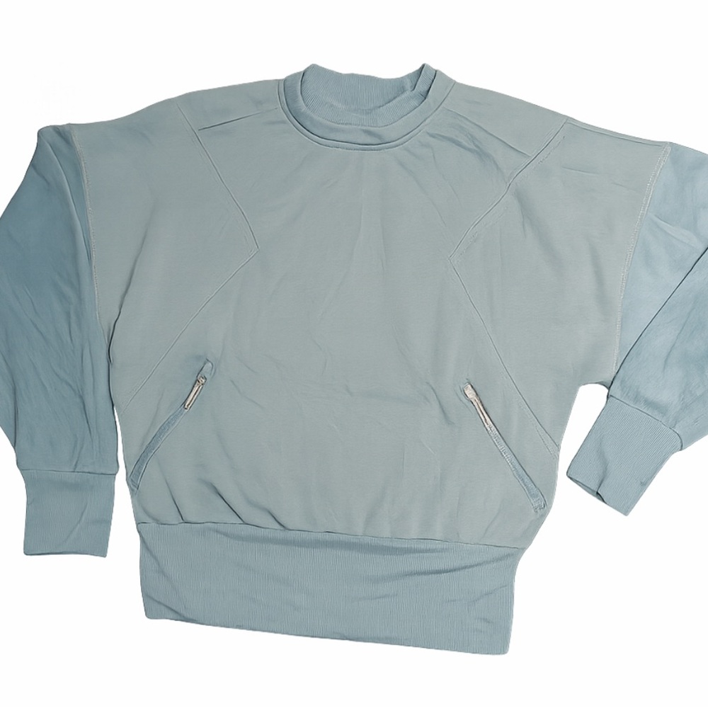 Tahari Sport Crewneck Mixed Media Sweatshirt